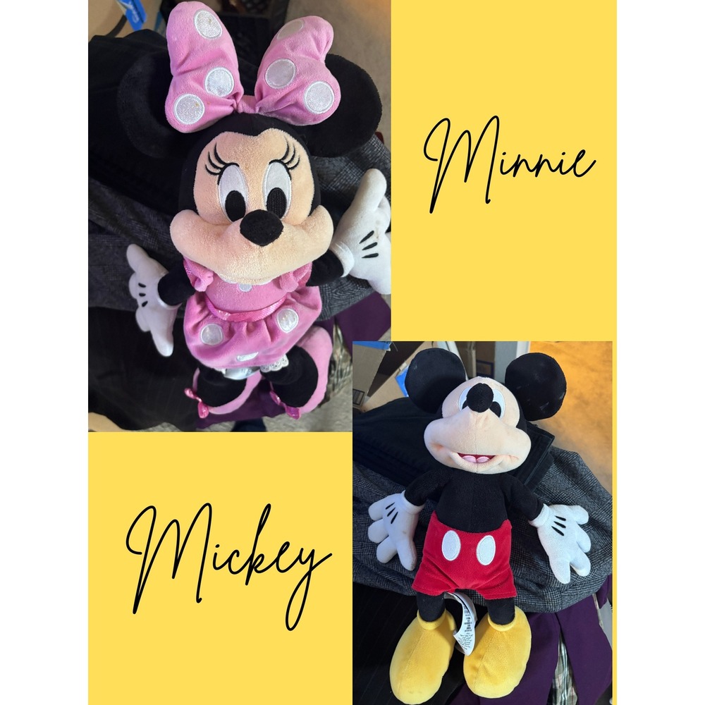 DISNEY STORE Large 21 1/4 Inches‎ Mickey and Minnie Mouse Plush Dolls